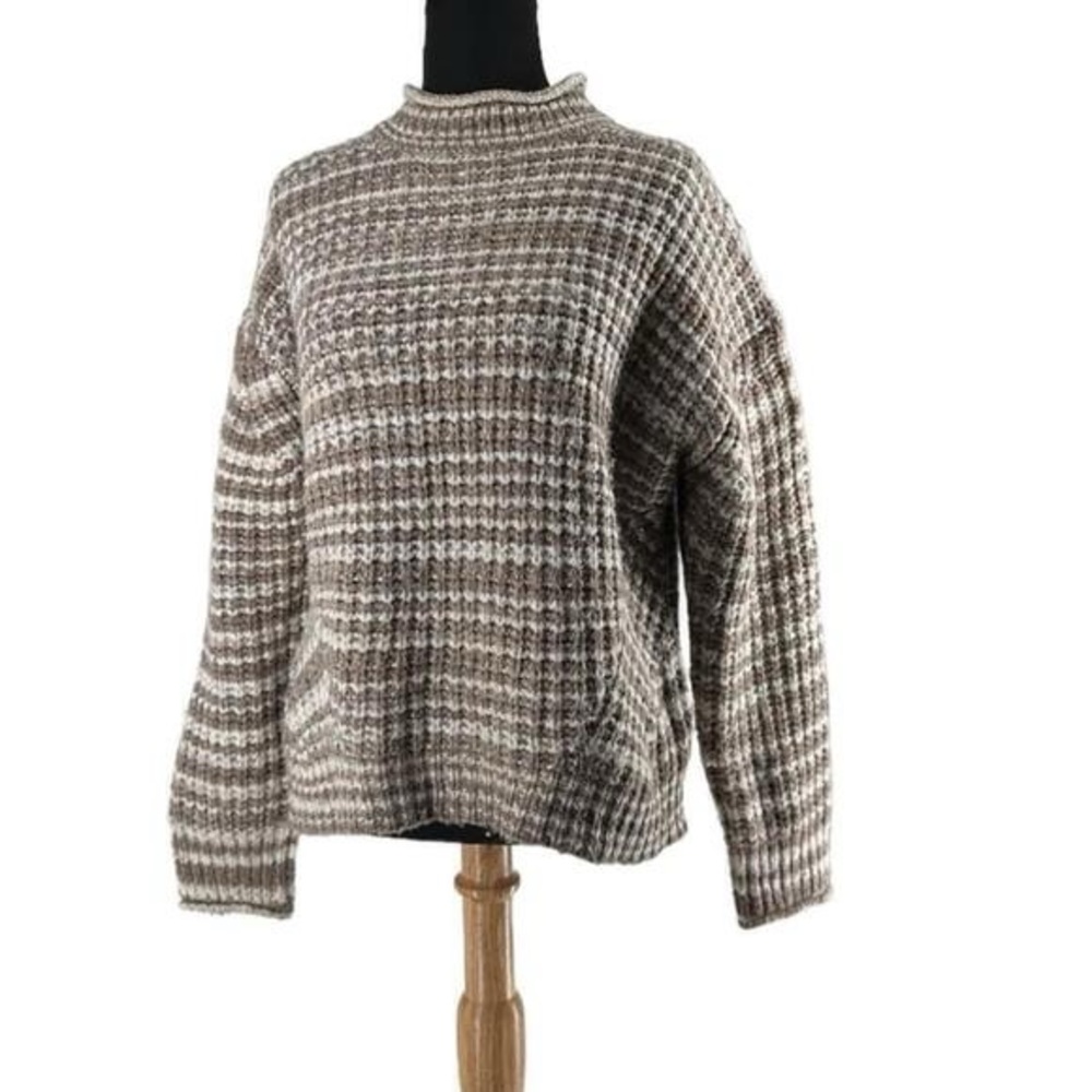 RailsEcho Striped wool alpaca Blend Sweater chunky knit minimalist sz xs - Picture 2 of 9